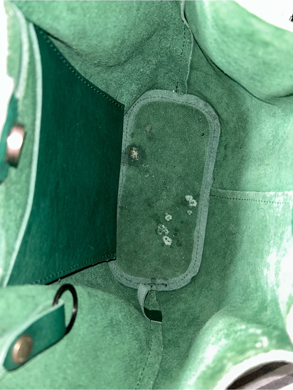 Devan Green Leather Tote - Picture 3 of 3